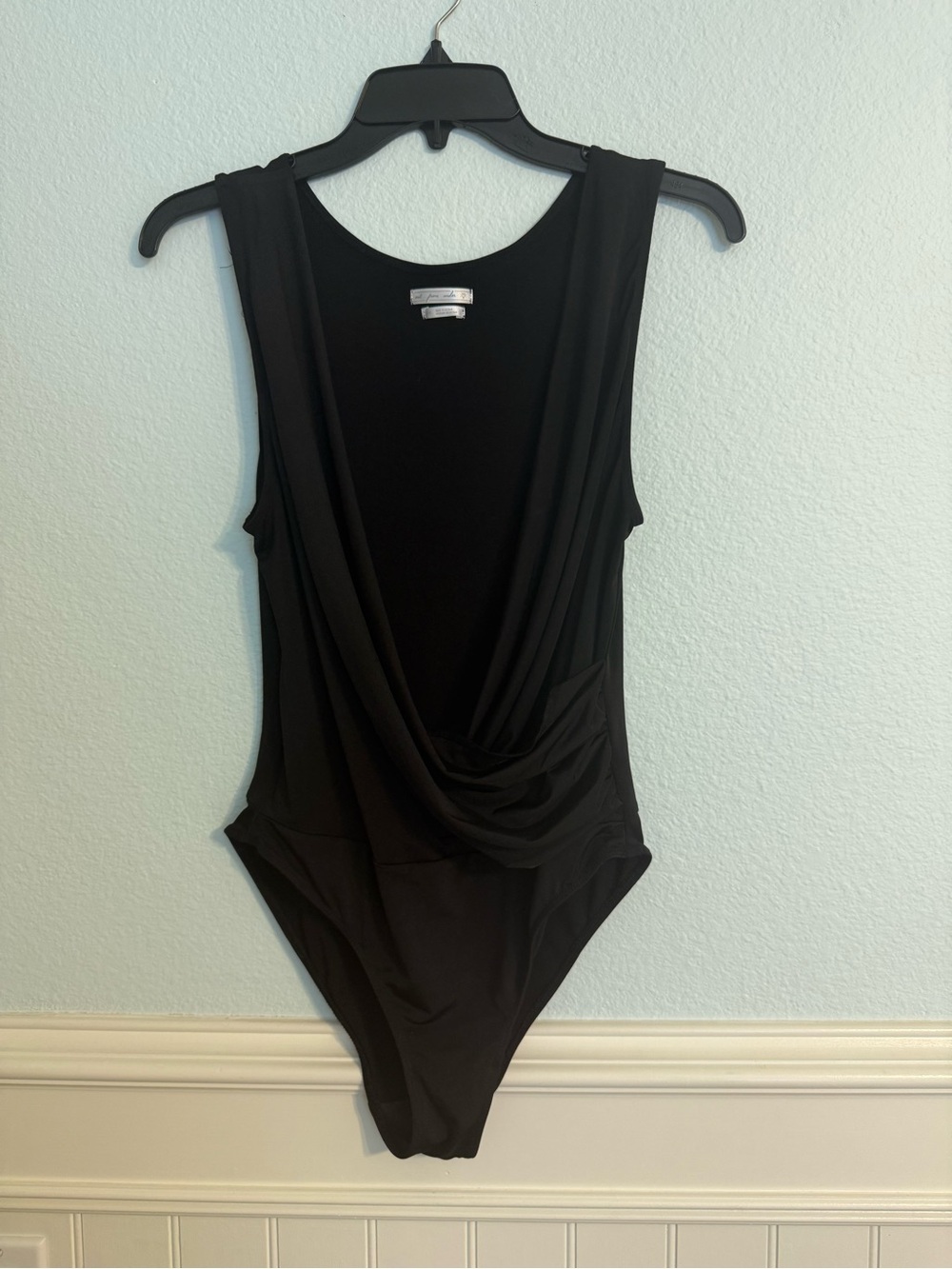 Urban Outfitters Black Draped Front Bodysuit